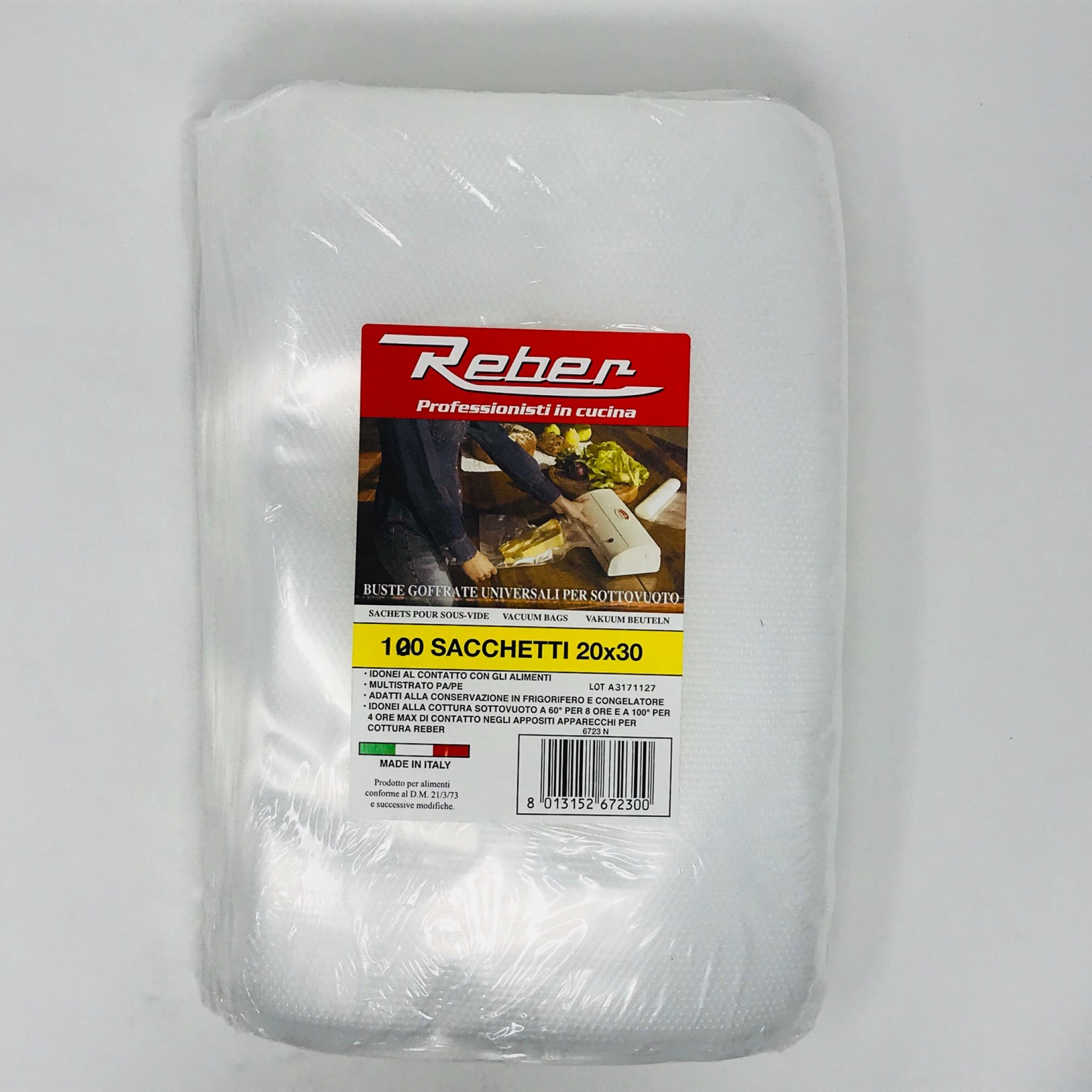BUSTA 100 SACCHETTI GOFFRATI cm. 20×30 – crt. 15 pz.